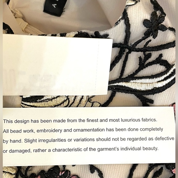 AIDAN MATTOX- NWT Sz 10 Midi, Cream Backgr. w/Hand-Embroidered Florals MSRP $275 - Picture 3 of 16